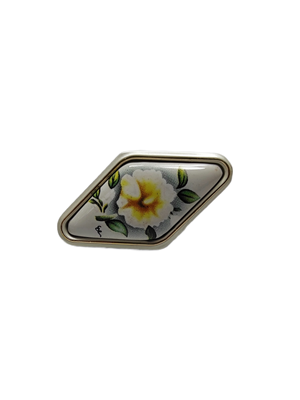 Ventus Beyaz Zamak Çiçek Desenli Düğme Kulp Mobilya Dolap Çekmece Vestiyer Kulpları