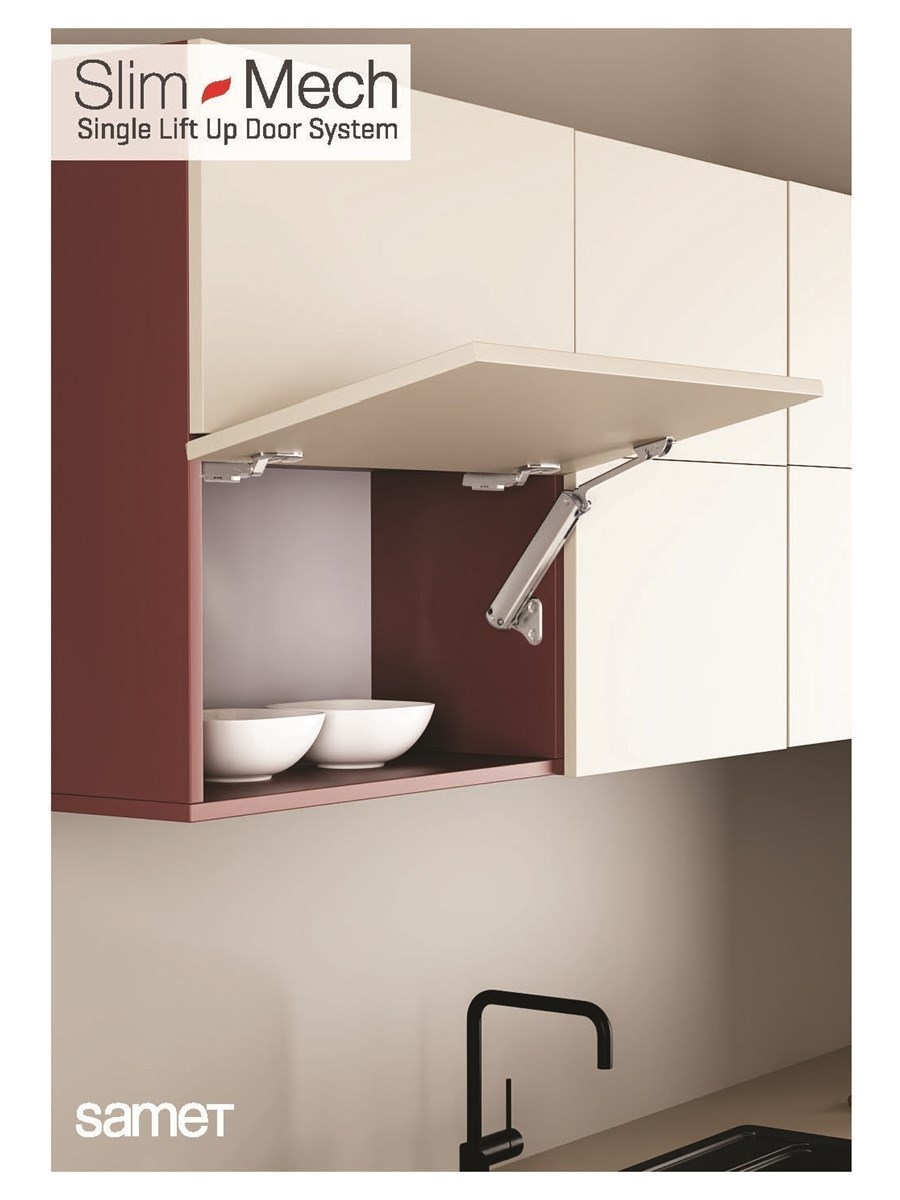 Samet Slim Mech D Tek Kapak Mekanizma 1 Adet Dolap Amortisörü Gazlı Piston Kapak Hidroliği