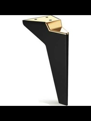 Narin Plastik Ayak 16 Cm Siyah - Altın Mobilya Koltuk Dolap Komidin Sehpa Puf Ayağı