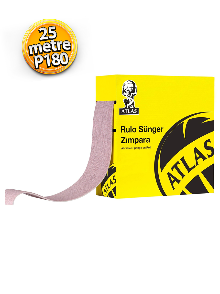 Atlas Rulo Soft Sünger Zımpara Gold 115 mm 25 Metre P180 Kum
