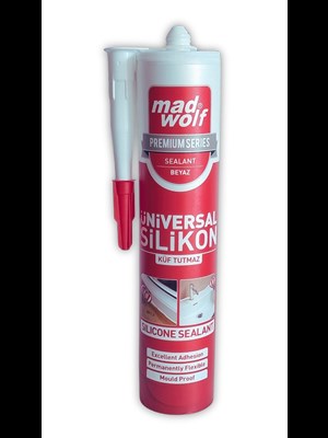 Mad Wolf Premium Universal Silikon Beyaz - Küf Tutmaz, Yüksek Yapışma 360 Gr