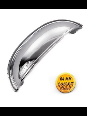 Fds Çanak Kulp - 64 Mm Krom Mobilya Kulp (dolap, Çekmece, Vestiyer Uyumlu)