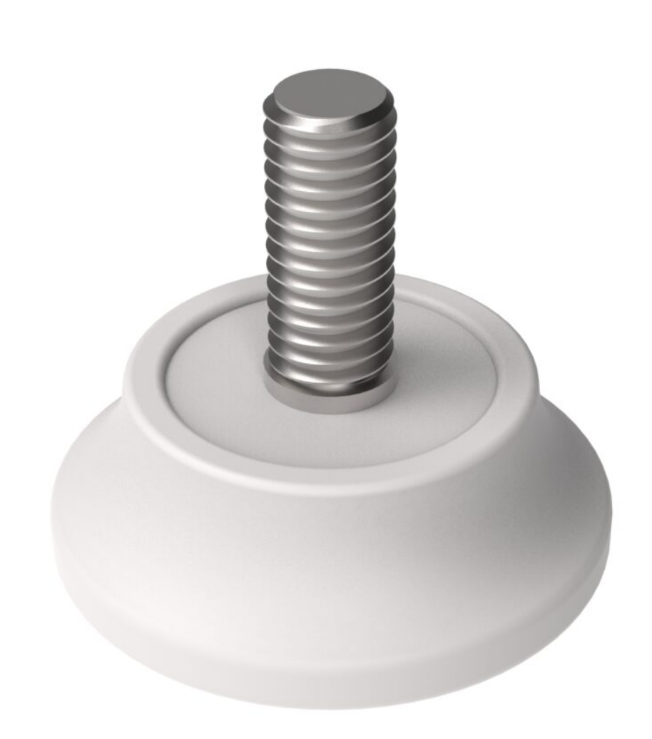 Bingo Rotil Ayak M8 Civatalı 8 mm Beyaz Profil Ayağı 36 mm Çap