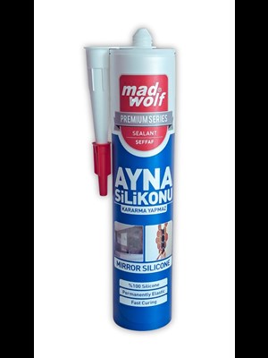 Mad Wolf Premium Ayna Silikonu Şeffaf - Hızlı Kürlenme, Kararma Yapmaz 310 Ml / 360 Gr