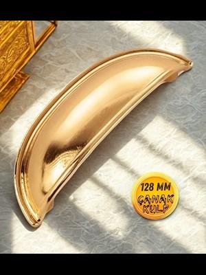 Çanak Kulp - 128 Mm Altın Gold Mobilya Kulp (dolap, Çekmece, Vestiyer Uyumlu)
