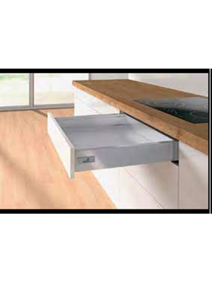 Hettich Atira Bordürsüz Metal Yanaklı Gri Çekmece Seti Rayı / 47 Cm