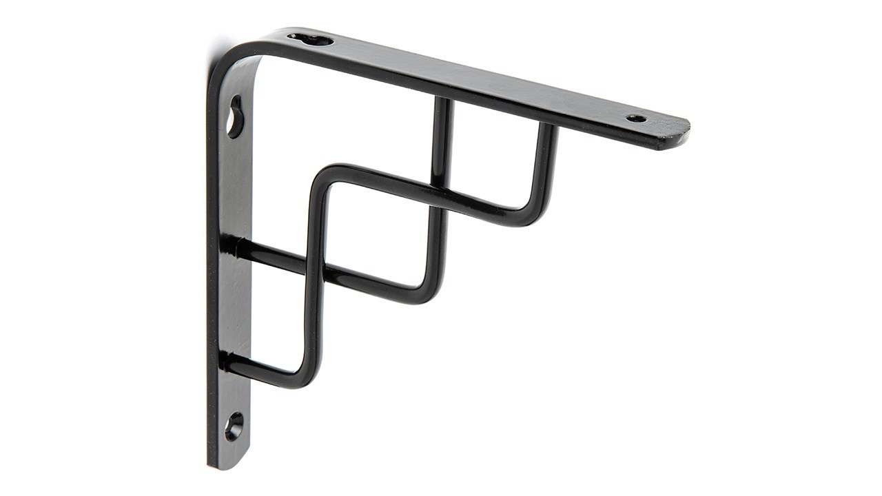 Ermo Siyah Lüx 20 x 20 Cm Raf Altı Ayak Raf Tutucu Montaj Aparatı Ayağı L Demir Köşe Konsol Raf Tutucu Deprem Dolap Sabitleyici