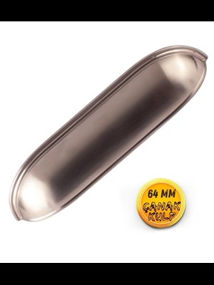 Çanak Kulp - 64 Mm Füme Mobilya Kulp (dolap, Çekmece, Vestiyer Uyumlu)